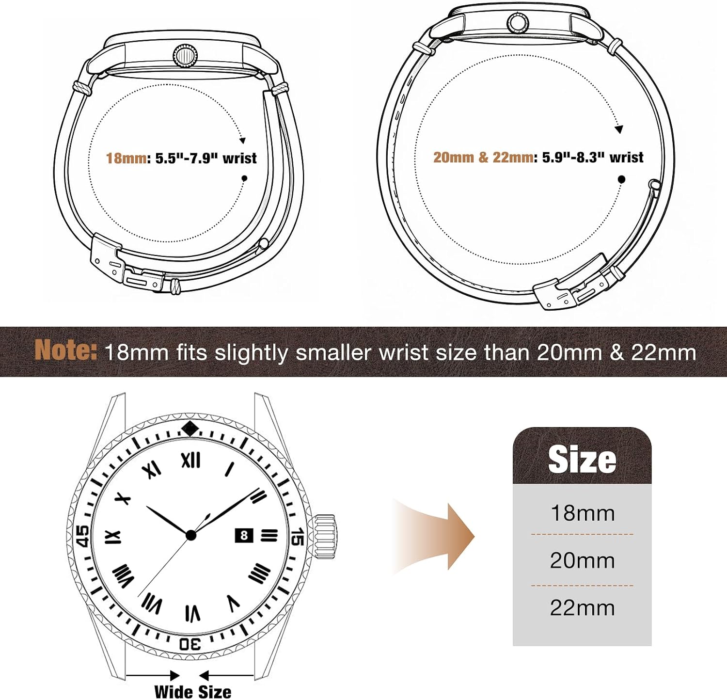 Ritche Quick Release Leather Watch Bands for Men Women, Leather Watch Straps with Butterfly Clasp, 18mm 20mm 22mm Watch Band, Black, Brown, Coffee