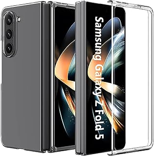 For Samsung Galaxy Z Fold5 2023 ケース Galaxy Z Fold5 7.6型 カバー 【Jinmdz】クリア 衝撃吸収 透明PC素材 シリコン 耐衝撃カバー 防塵 薄型 指紋防止 落下防止 全面保護カバー Galaxy Z Fold5 対応