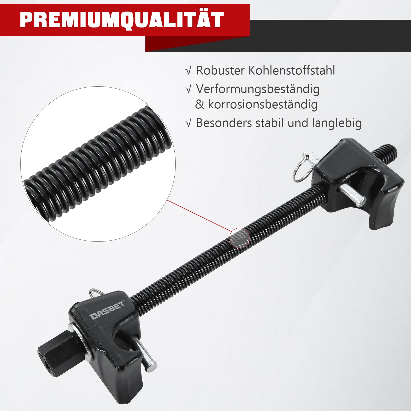 DASBET 2-TLG Federspanner Set | Feder Spanner Montagewerkzeug 300 mm für Auto & Motorrad, Spulenfedern, Federbein, Vorderachse & Hinterachse, Federspanner für Federwechsel