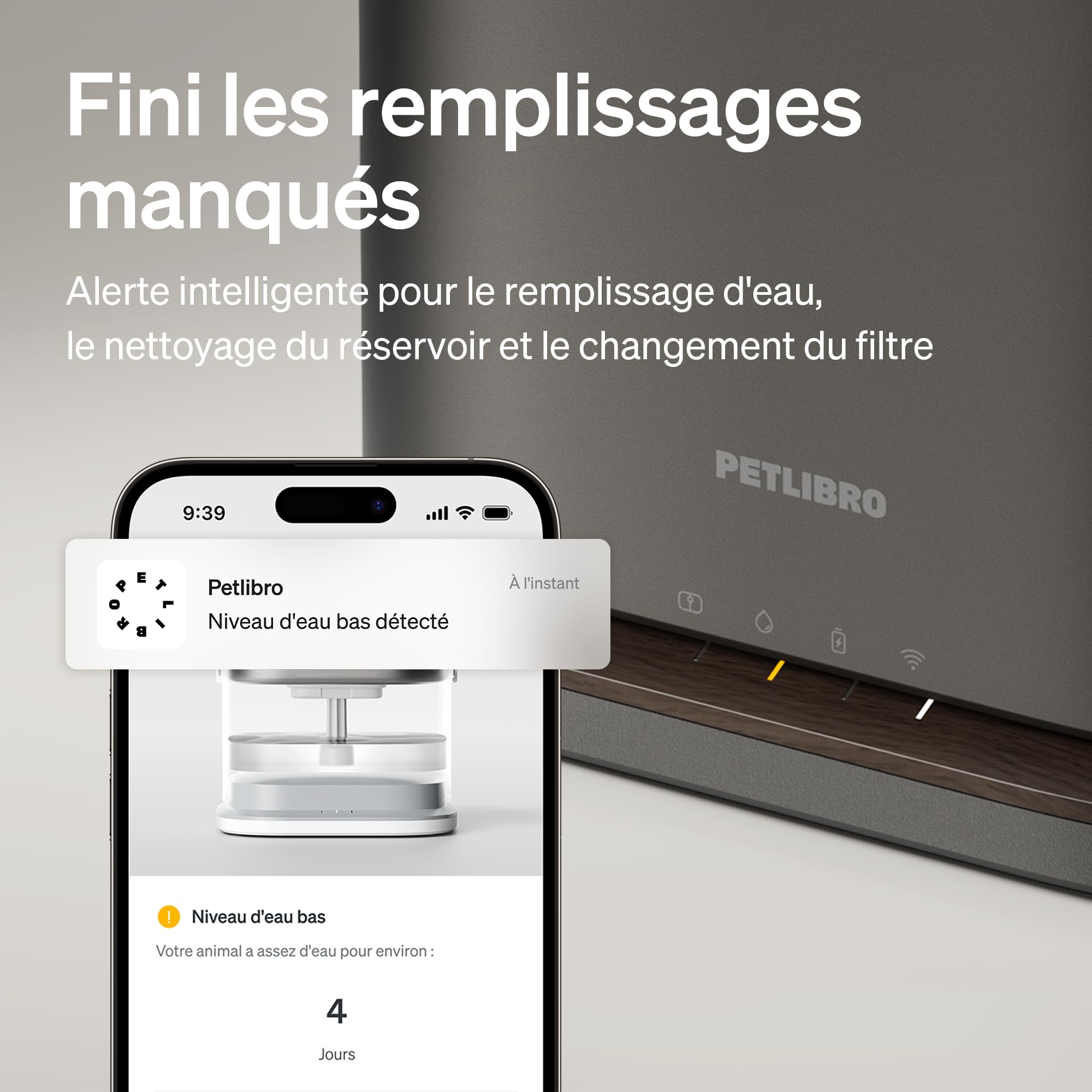 PETLIBRO Dockstream 2 Fontaine à Eau sans Fil pour Chats, 3L/101oz, avec Batterie et Plateau en INOX, Distributeur d'eau WiFi 5GHz, idéal pour Chats et Chiens - Distributeur Eau Chat Automatique