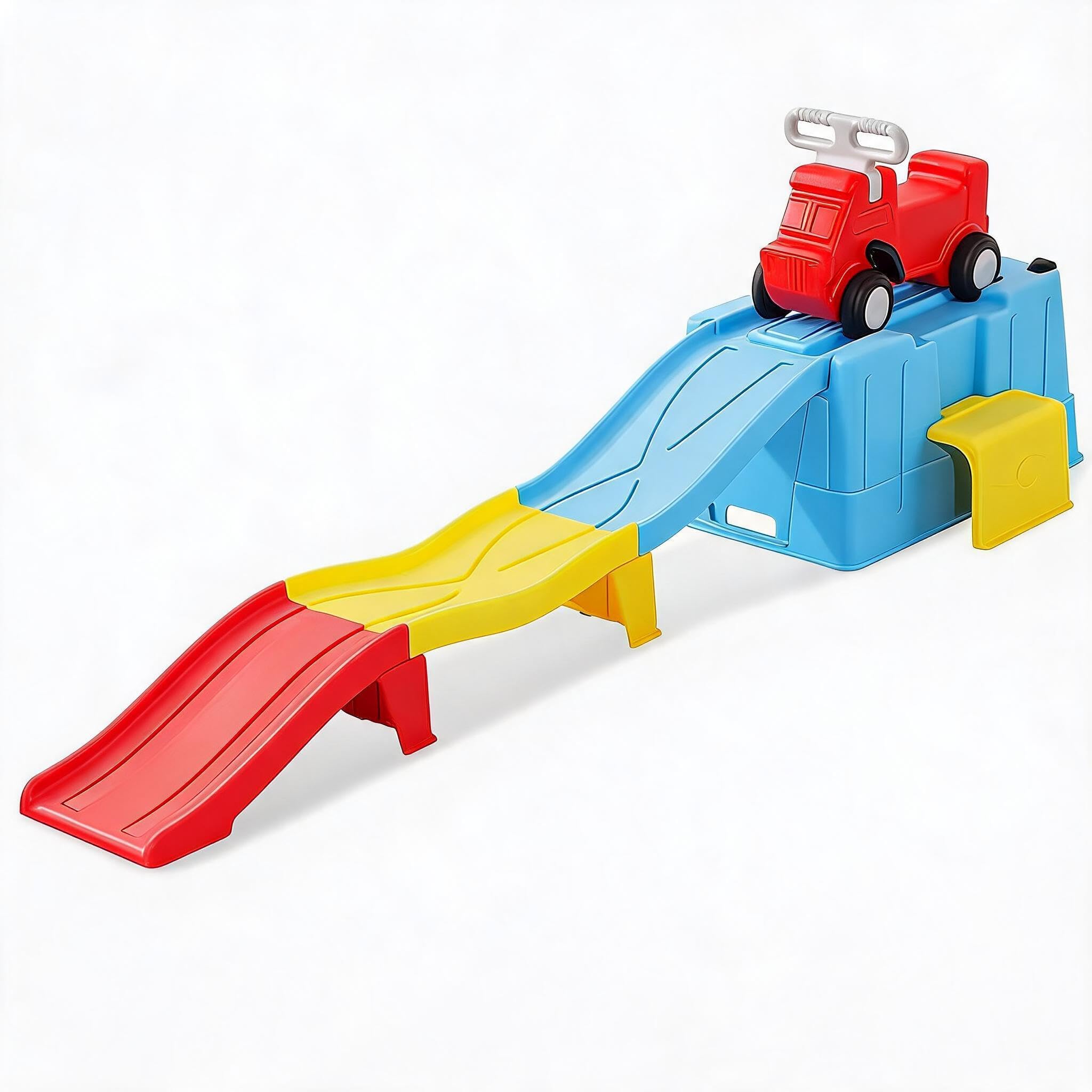 Acekool Up and Down Rollercoaster for Kids, Toddler Slide with Ride On Car