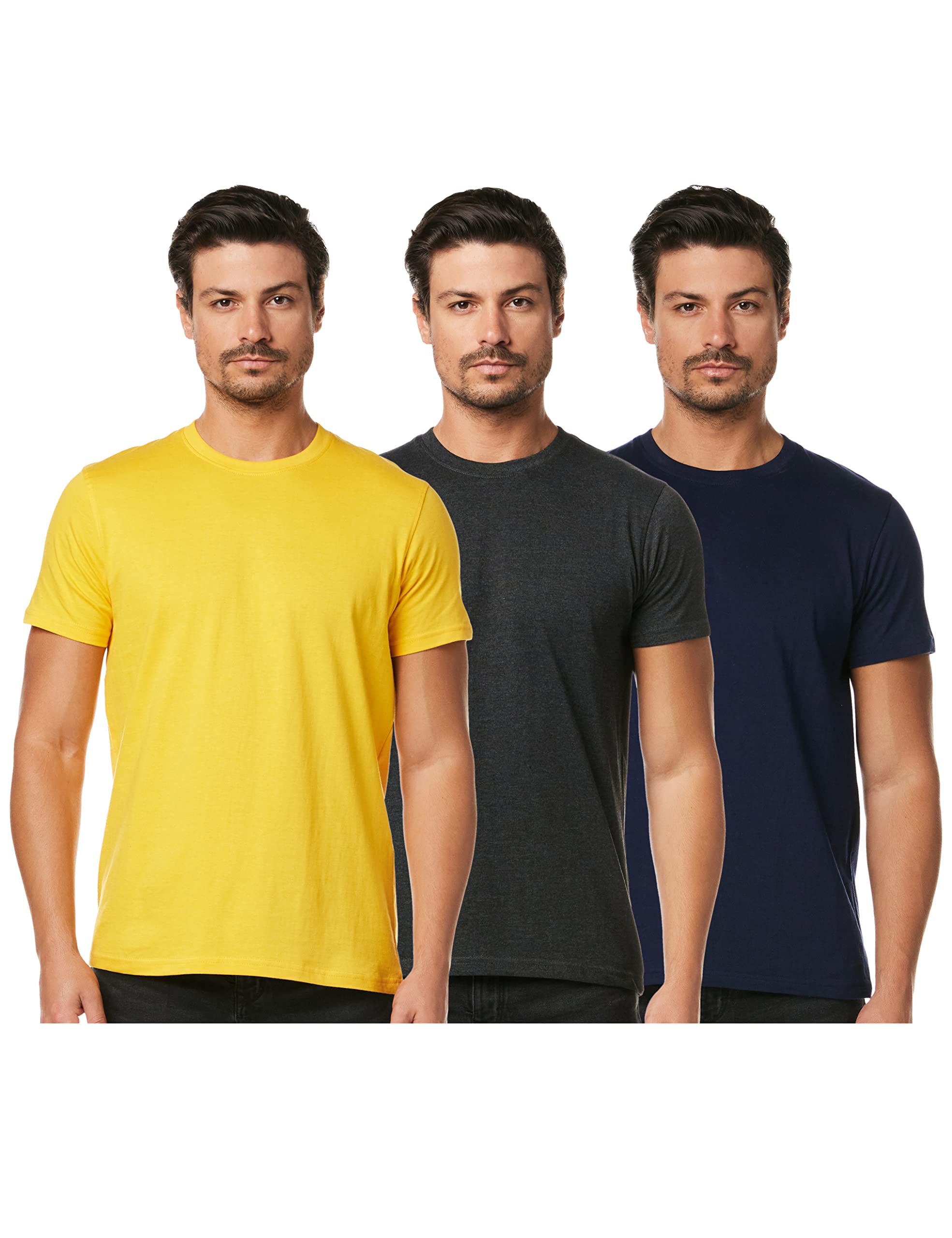 Deniklo Men's Solid Regular T-Shirt - Pack of 3