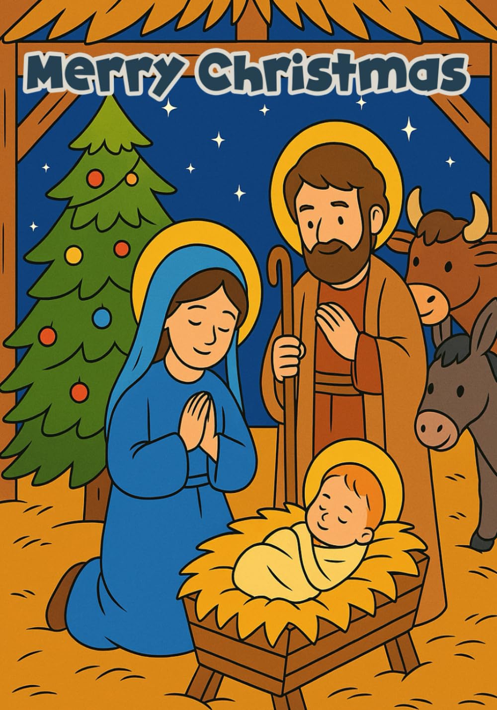 Merry Christmas: Coloring Book (From the Garden to the Manger)
