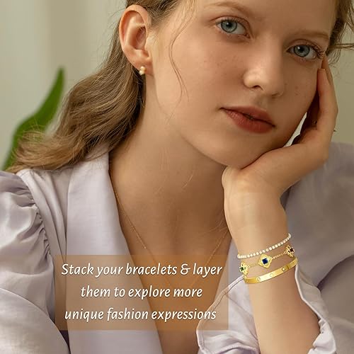 Miniatura 6 de Pulseras de eslabones de amistad, pulseras de cadena de eslabones de diamante, pulsera de reloj, pulseras de joyería para mujeres y niñas, pulsera