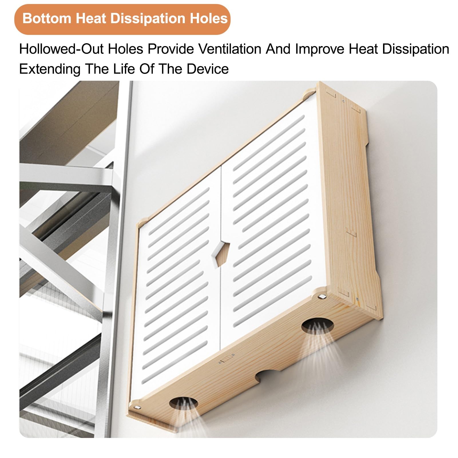 Wifi Box Hider, armadietto portaoggetti per router, organizer multimediale con design elegante e gestione dei cavi per soggiorno e ufficio