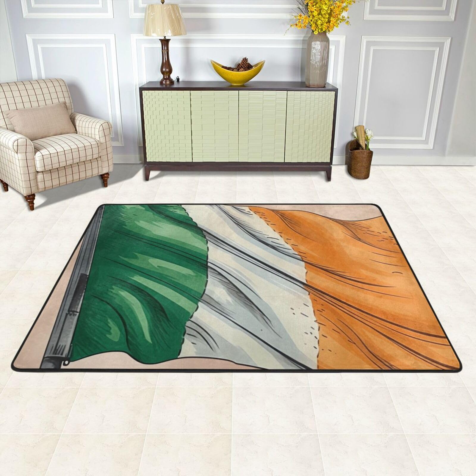 Tapis de sol cuisine et buanderie avec drapeau irlandais