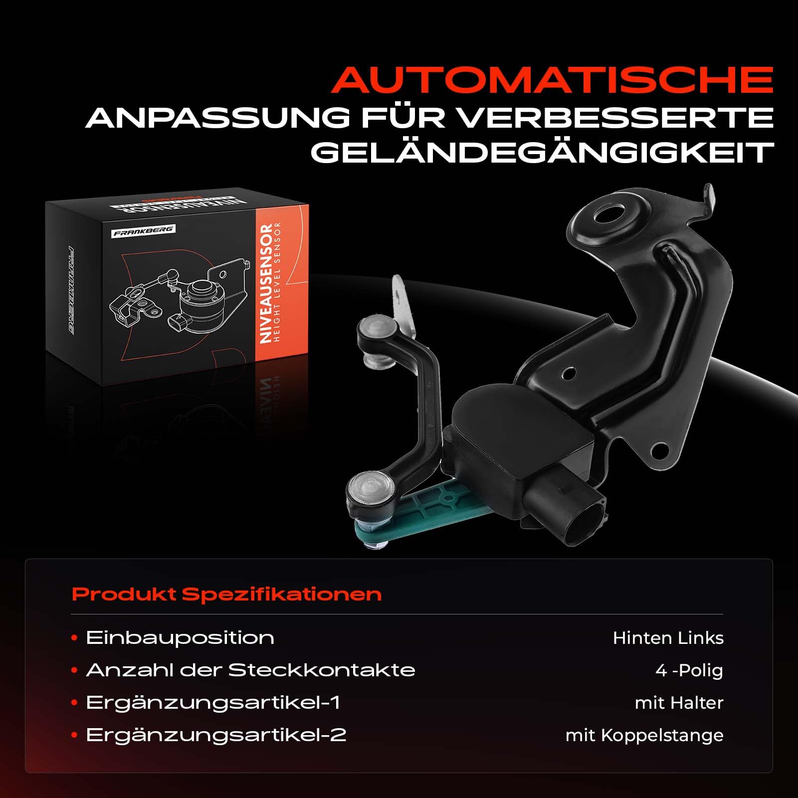 2x Niveausensor Luftfederung Vorne Links Rechts Für A6 Avant Allroad 4F2, C6 4F5, C6 4FH, C6 2.0L 2.4L 2.7L 2.8L 3.0L 3.2L 4.2L 2005-2011 4F0941285B