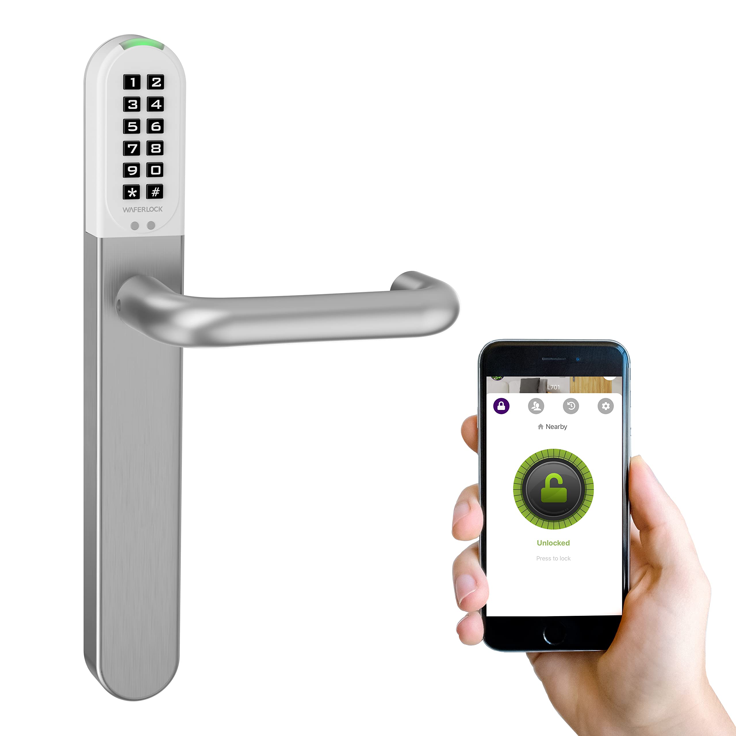 Buy WAFERLOCK L701 Smart Lock, Keyless Entry Door Handle Lock Using App