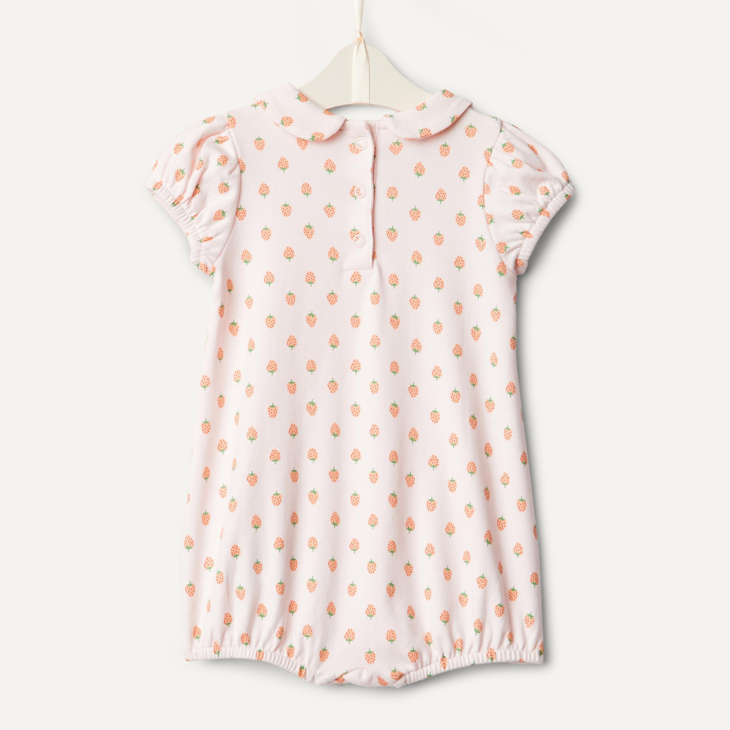 Amazon Essentials x Sofia Grainge Baby - Mädchen Kurzärmeliger Strampler aus Baumwolle mit Peter-Pan-Kragen, 2er-Pack