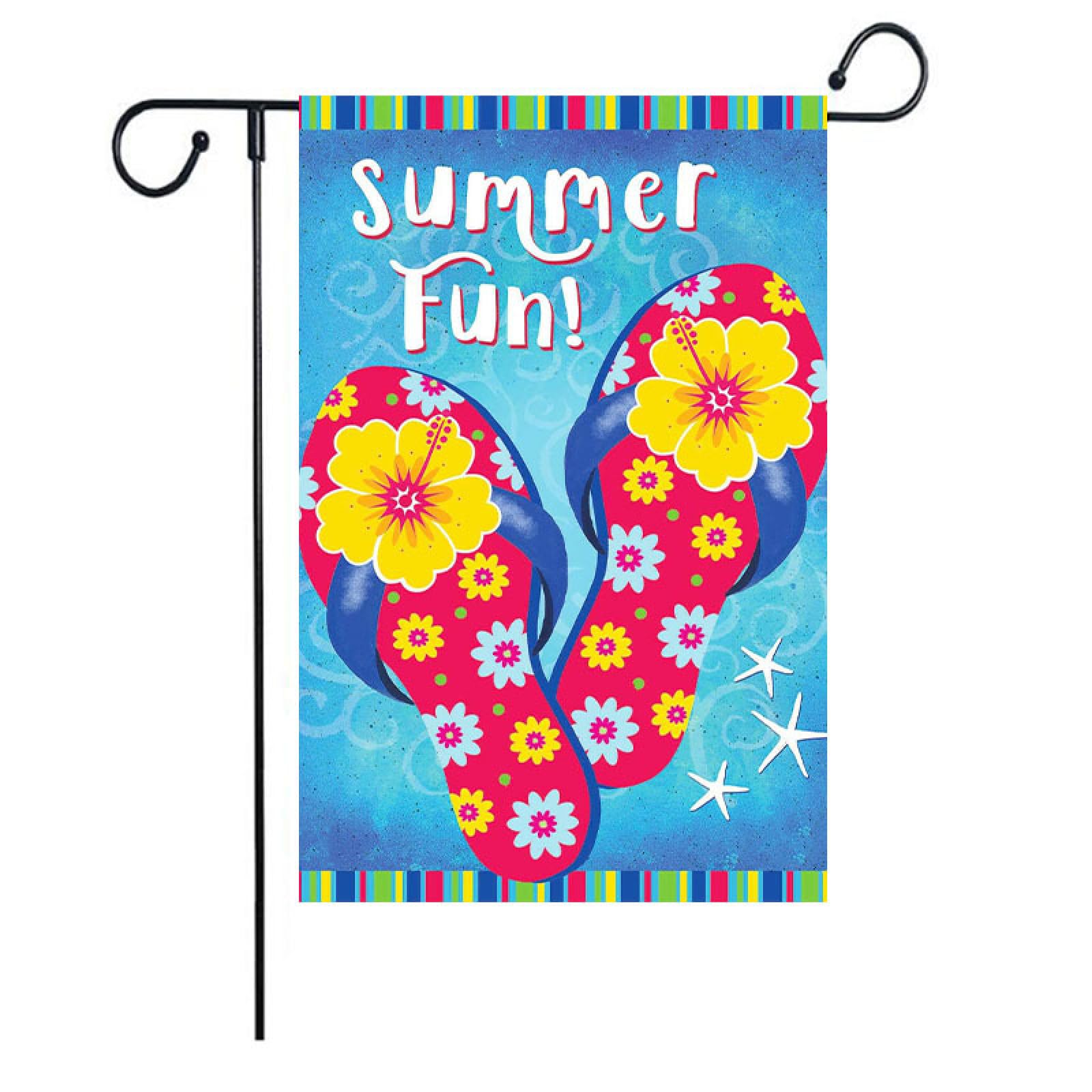 Drapeau de jardin 75x100 fleurs d'été grand format imperméable