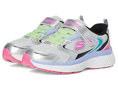 SKECHERS KIDS Vintage Tread 303698L (Little Kid/Big Kid) Girls Shoes Silver/Multi : 4 Big Kid M, Synthetic/Textile