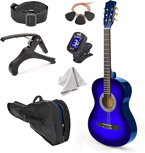 Vista 49 de Guitarra de madera de 30 pulgadas con funda y accesorios para niños, niñas y principiantes - Madera