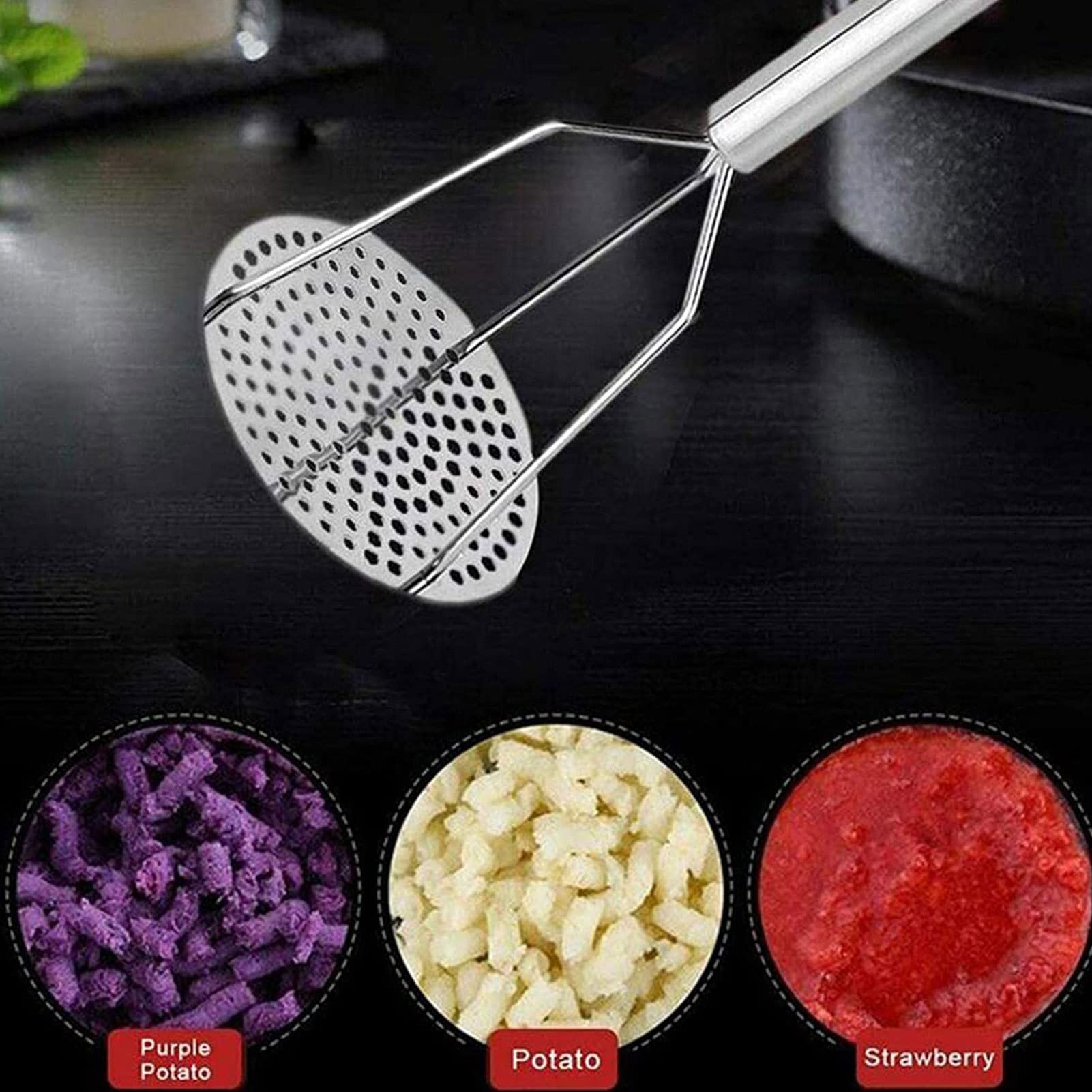 Outils de cuisine pour la cuisson - Presse-purée professionnel - Ustensile de cuisine - Presse-purée robuste - Pour pommes de terre, légumes,