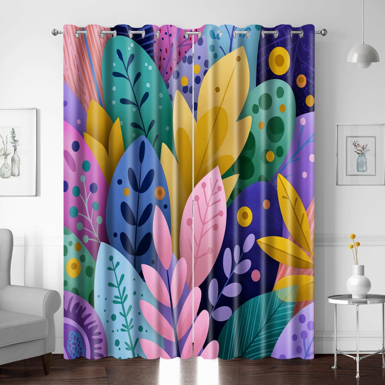Rideaux occultants forêt 183x214 cm lot de 2 en polyester thermique