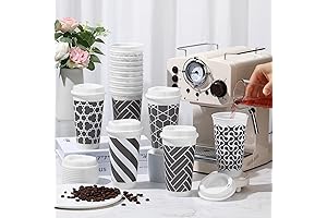 Reusable Coffee Cups with Lids Bulk 15 Pack - Domensi 16 oz...