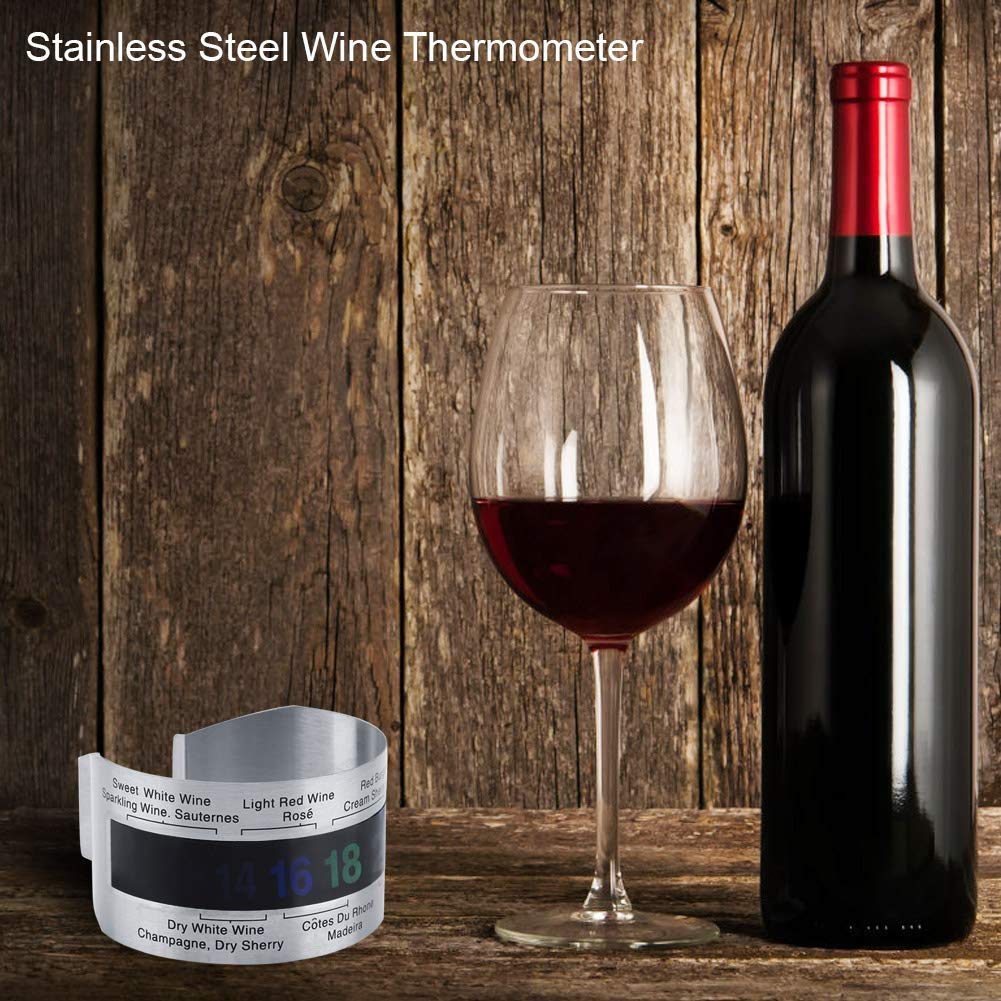 MVUYO Termometro digitale creativo in acciaio inossidabile Sensore di temperatura del vino rosso for birra Birra artigianale Vino e whisky