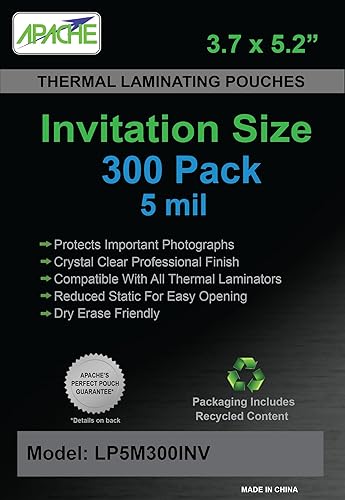 Miniatura 9 de Apache Bolsas de laminado de 10 mil, para hojas de papel tamaño carta de 8.5 x 11 pulgadas, 9 x 11.5 pulgadas, paquete de 100