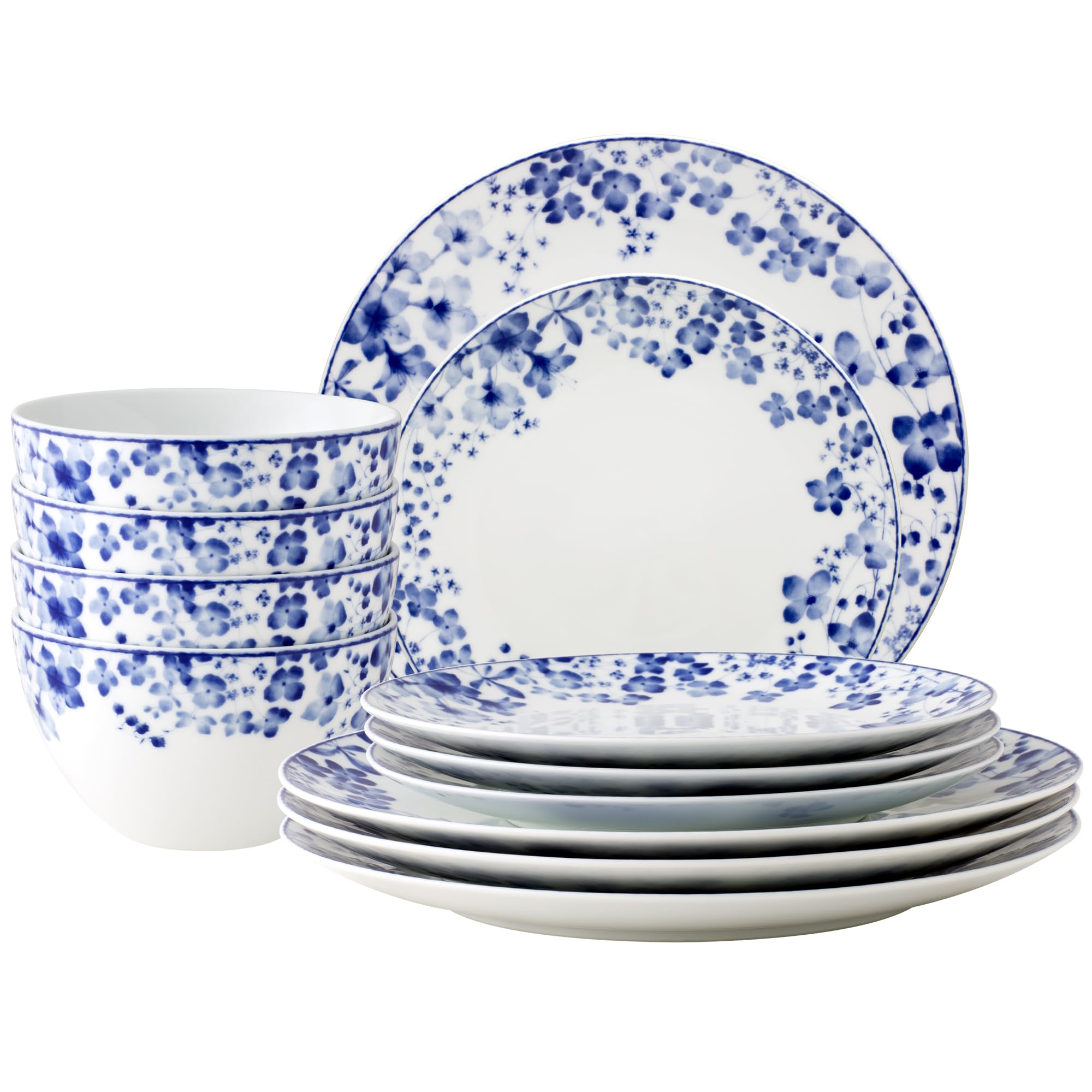 Bloomington Road Blue 12-Piece Dinnerware Set, Service for 4