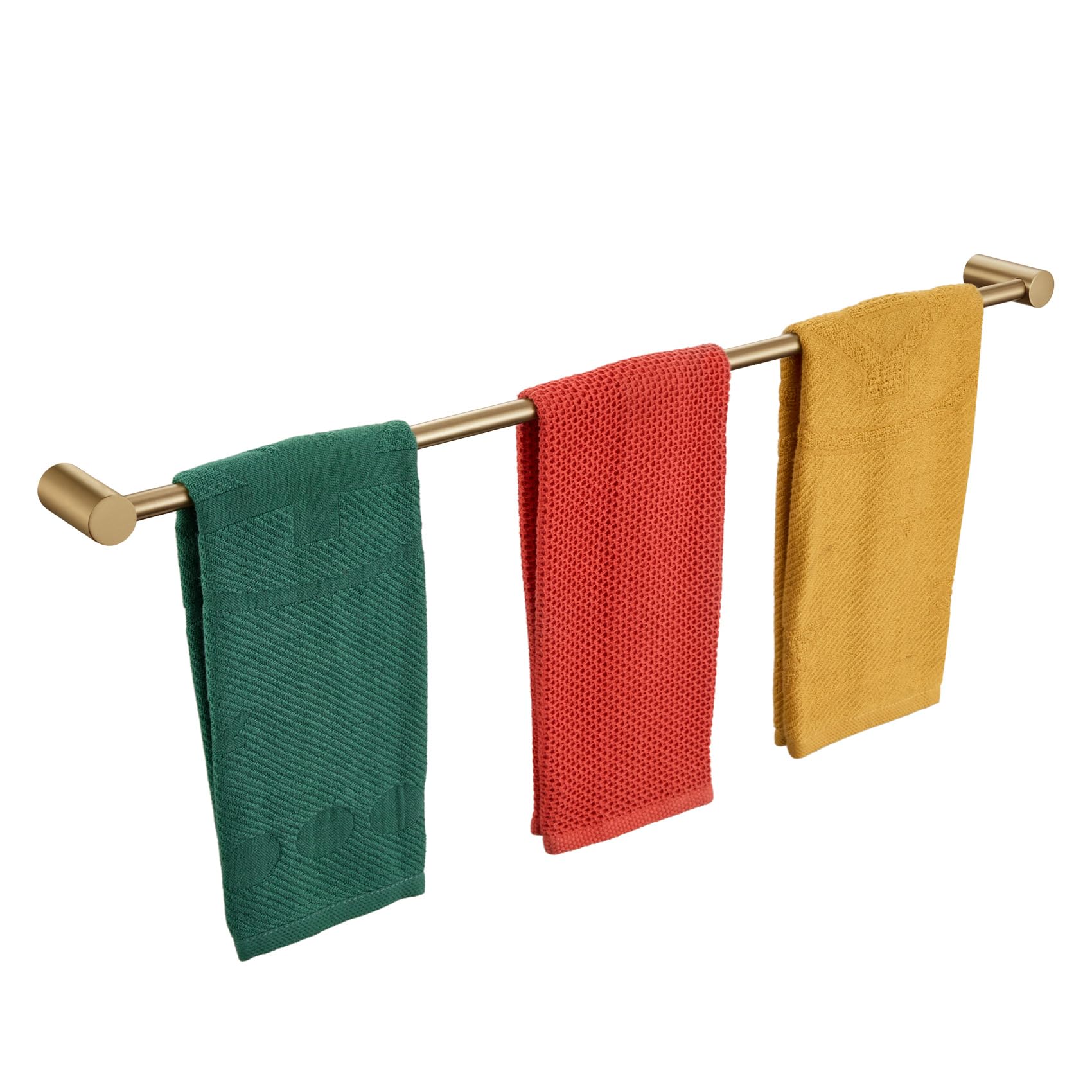 KOKOSIRI Towel Bar Champagne Bronze 32'' Bath Towel Rack Holders Single Rail for Bathroom Wall Mounted Stainless Steel Bathroom Hardware, B4007CPG-L32