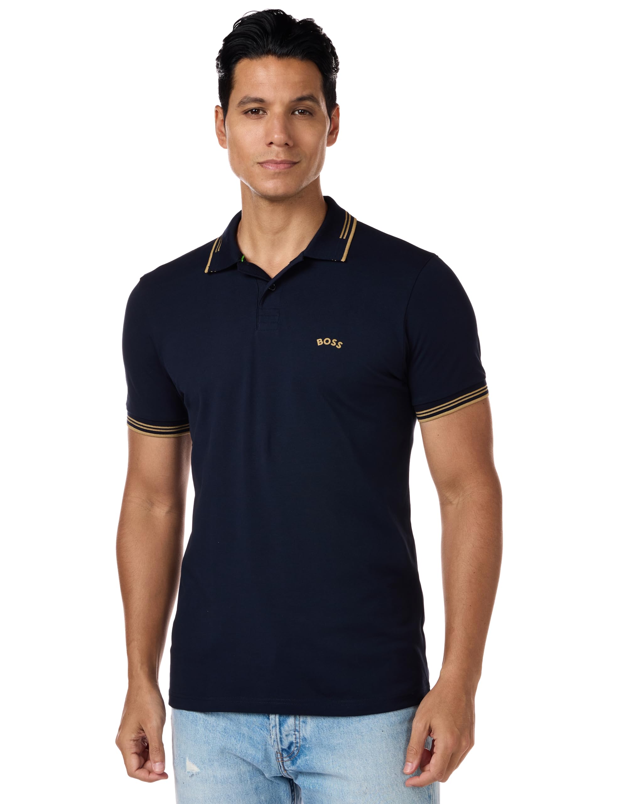 BOSS Mens Paul Curved Logo Polo Shirt