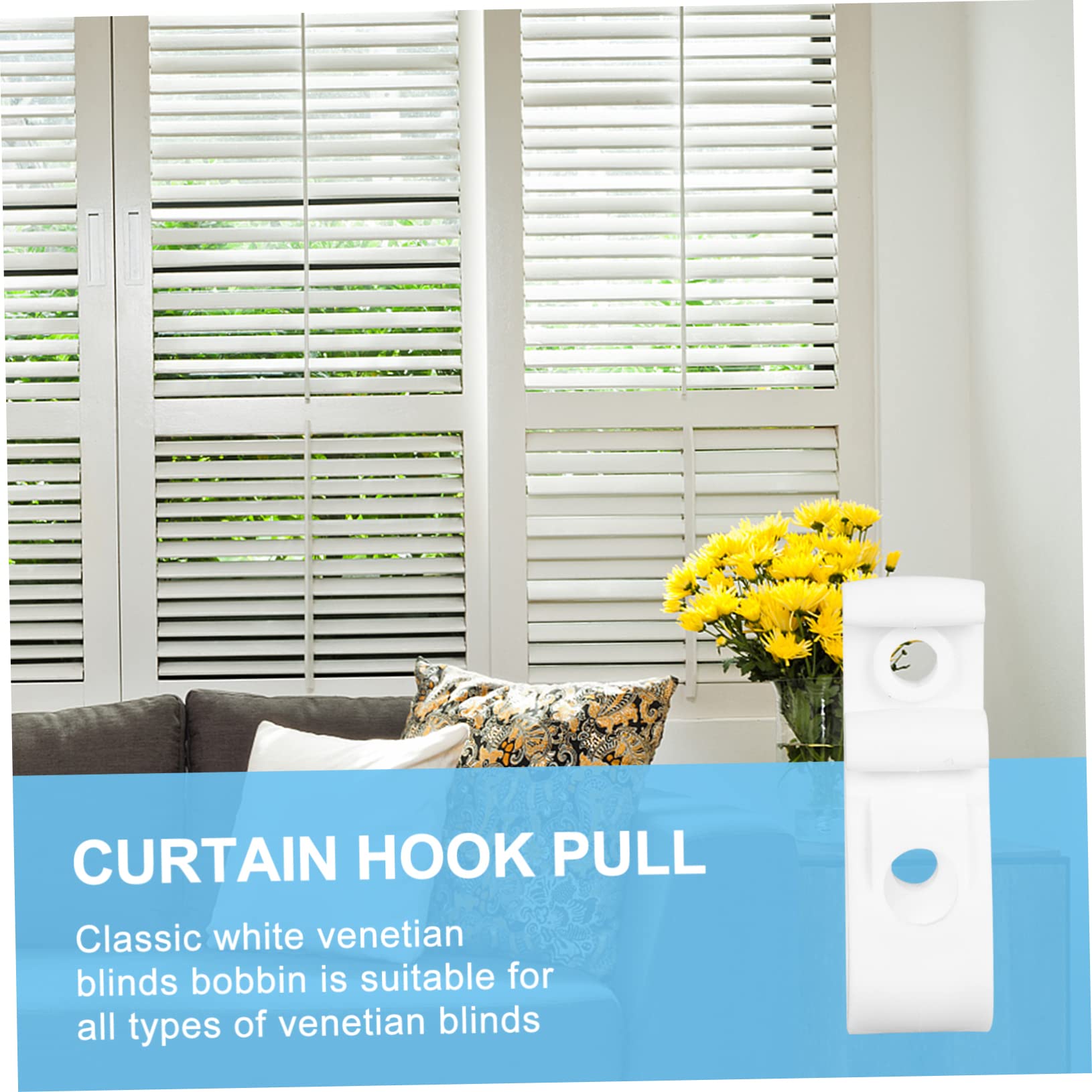 ORFOFE 8pcs Roller Loop Clips for Vertical Roman Shades Blinds Accessories for Chain Tensioning Easy to Install Transparent Fixing Clips for Window Curtains