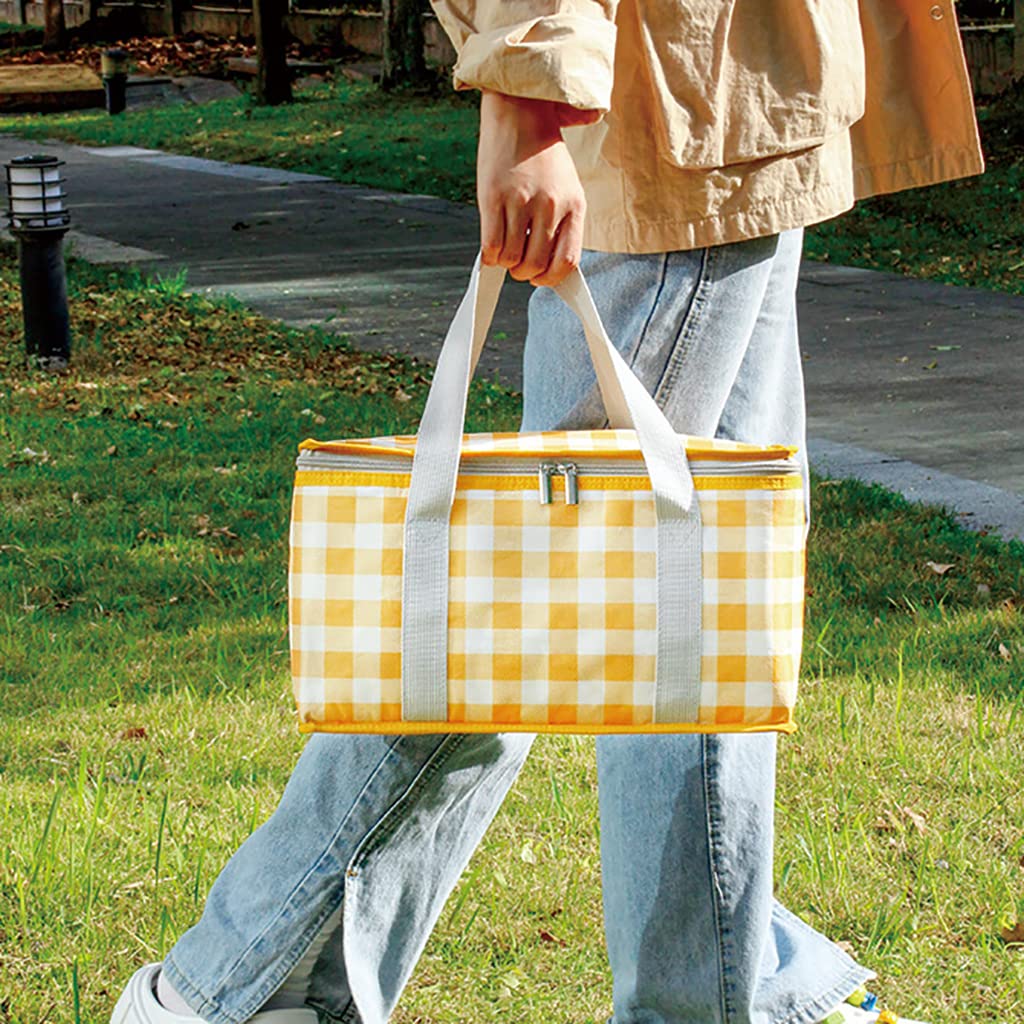 Cesta de picnic， bolsa de picnic， cesta de picnic grande con aislamiento， bolsa térmica aislante， marco de aluminio resistente， bolsa de almuerzo con，Small Flying Leaves-picnic bag-35*20*20cm(1pcs)