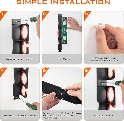 Miniatura 5 de KastKing SafeGuard - Soporte para caña de pescar para garaje, pared o techo, organizador de almacenamiento para caña de pescar, soporte para caña de