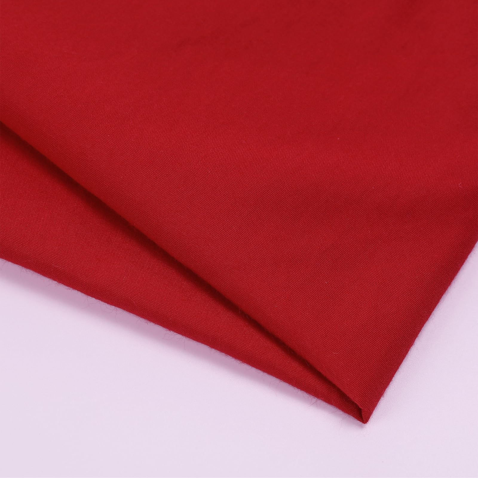 Cotton Polyester Fabric by The Yard - 60" Wide Broadcloth Fabric Soft,Breathable Material - for Lining&Clothes Sewing (Red, 1 Yard) - 4