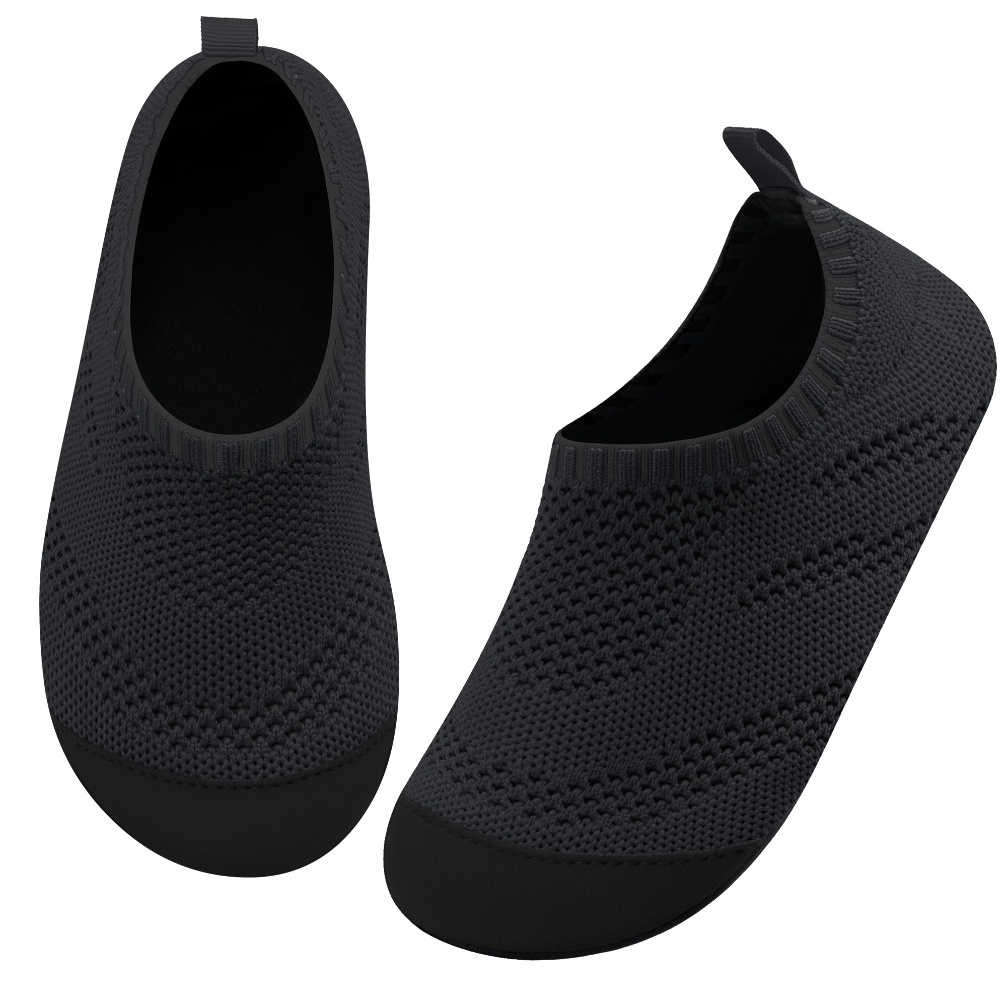 Kyopp Hausschuhe Kinder Junge Mädchen rutschfest Atmungsaktive Weich Pantoffeln für Unisex Lauflernschuhe Kleinkinder Schuhe Kindergarten Barfussschuhe(Einfarbig-Eisenhaltig 26/27EU)
