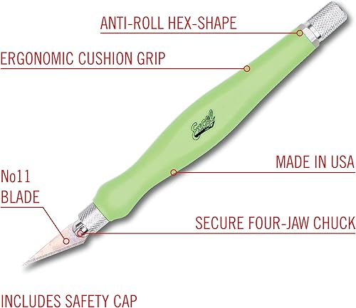 Miniatura 2 de Excel Blades Fit Grip Knife de Excel Blade - Cuchillo ultra afilado con hoja de borde en ángulo de acero al carbono y agarre contorneado de goma -
