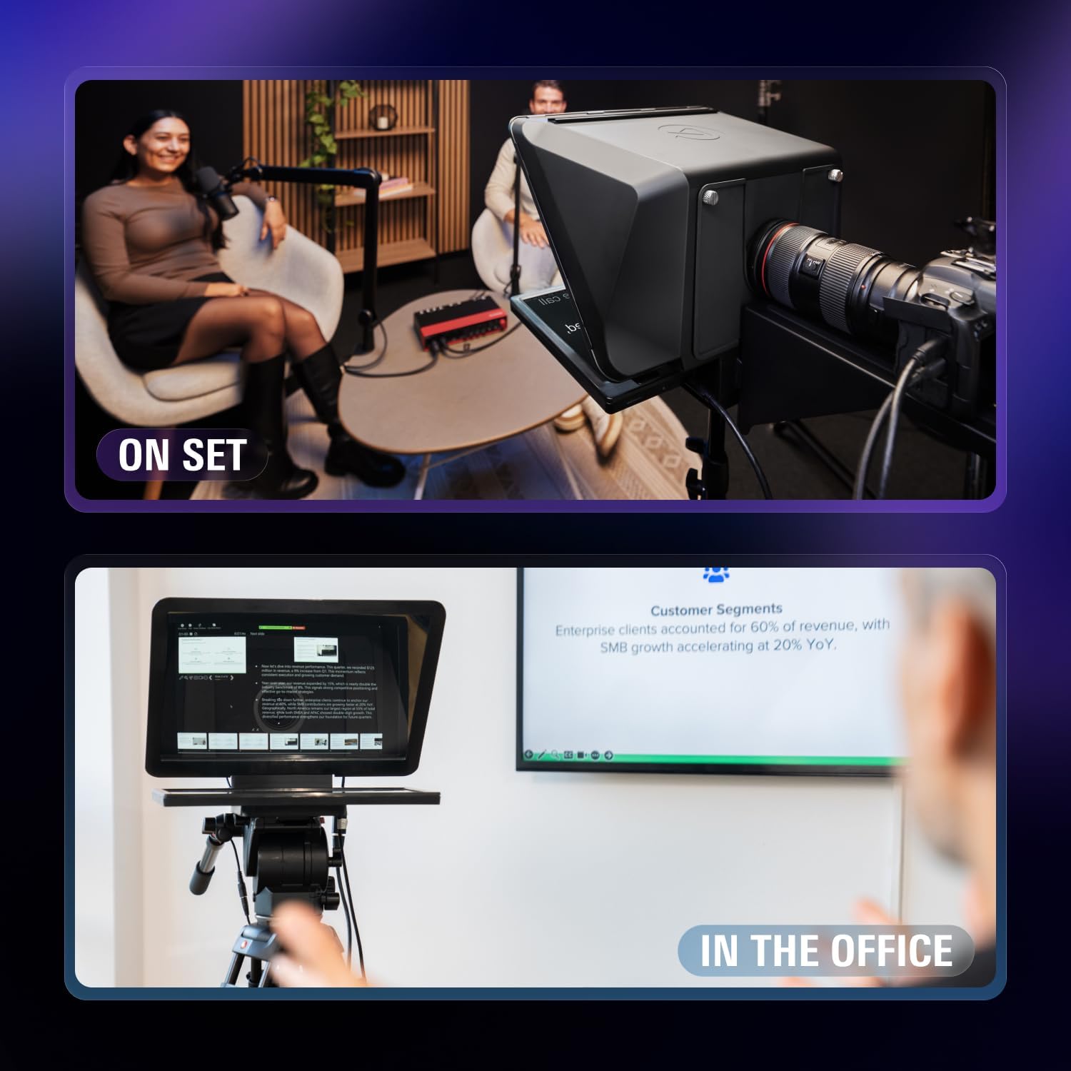 Elgato Prompter XL – Full-Sized Teleprompter with Removable Display, Video Conferencing Monitor, for DSLR Mirrorless & Studio Cameras, Single-Cable Setup – USB-C 3.2 for PC & Mac
