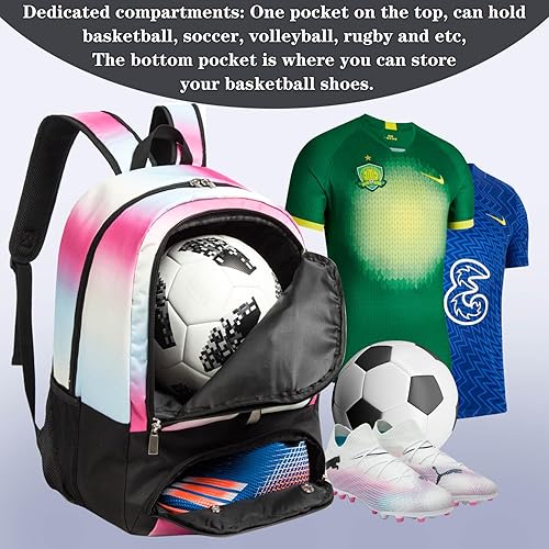 Miniatura 3 de Bolsa de fútbol, mochila de fútbol para baloncesto, voleibol y fútbol, bolsa deportiva con compartimento para pelotas.