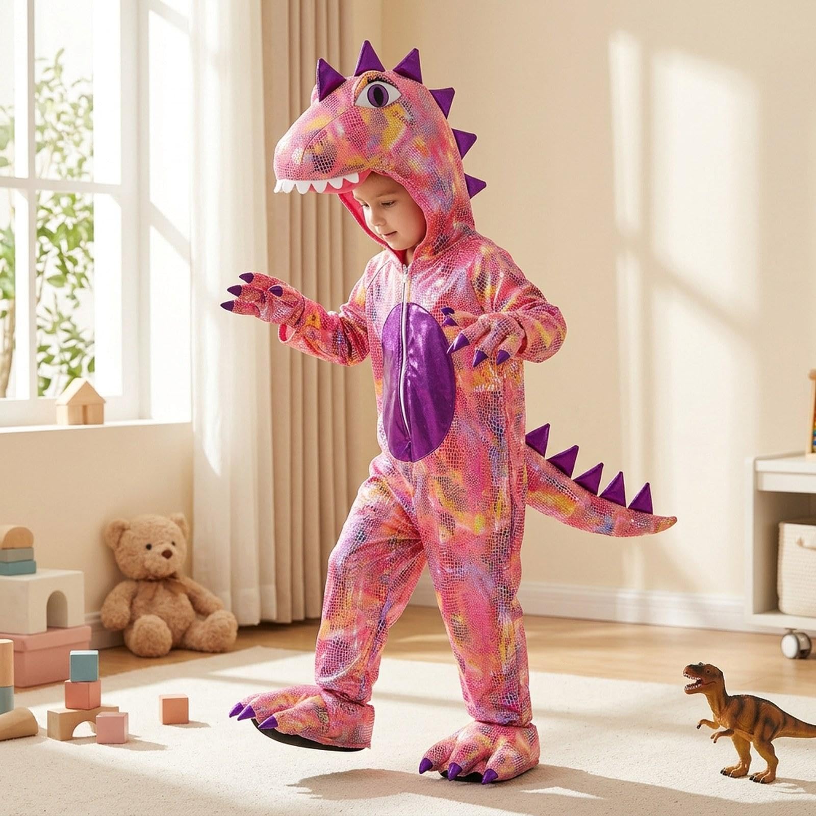 F Fityle Disfraz Dinosaurio para niños y niñas, Ideal para Fiestas Carnaval, XL