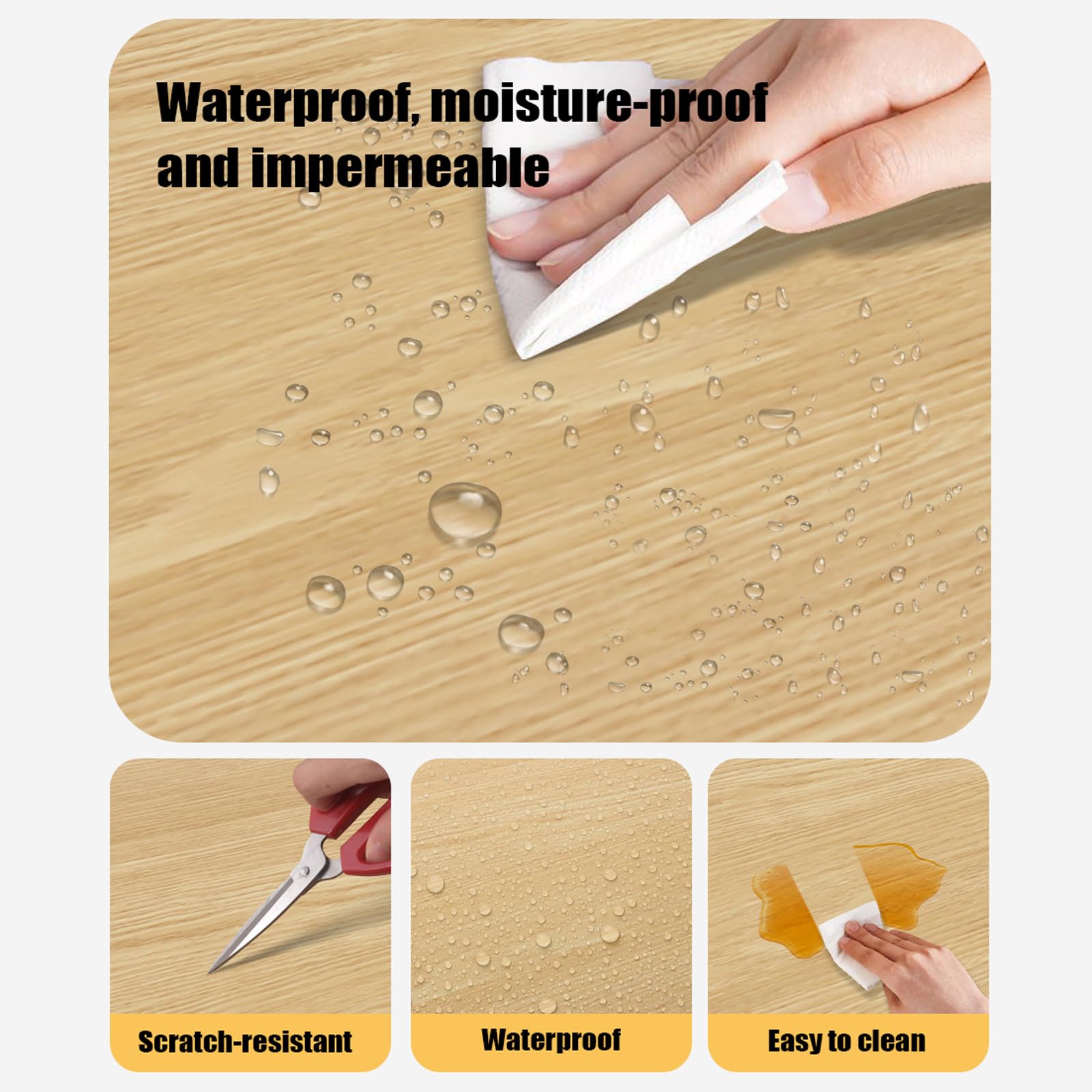 Rivestimento Adesivo per Mobili,Carta Adesiva Effetto Legno,Carta da Parati Adesiva Effetto Legno,Resistente All'Abrasione E Ai Graffi,per Salotto,Camera da Letto,Cucina