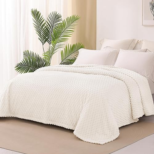 Miniatura 3 de Exclusivo Mezcla - Manta suave de vellón, tamaño individual, 60 x 80 pulgadas, elegante, tela jacquard, aterciopelada, mullida, cómoda, cálida,