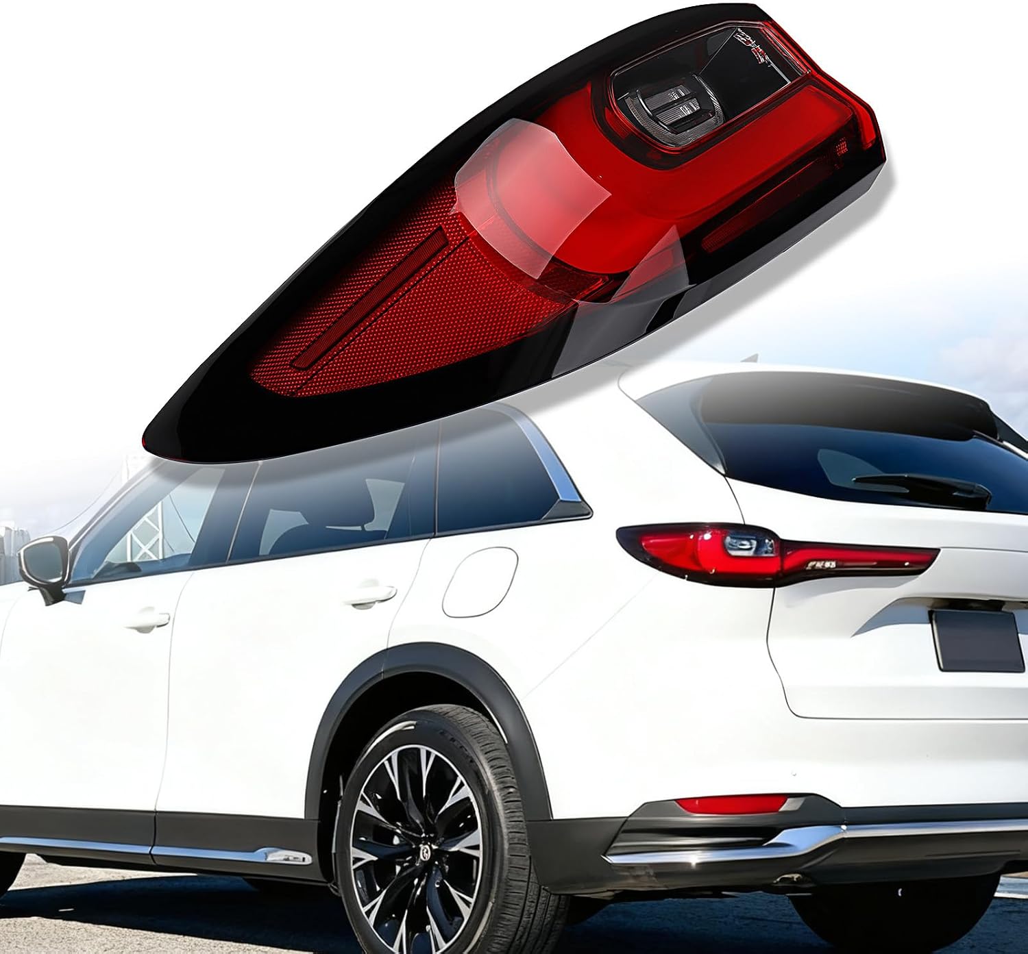 Astra Depot LED Tail Light Assembly Rear Brake Lamp Fits for 2024 2025 Mazda CX-90 Turbo Sport, for Mazda CX90 PHEV Sport/GS-L/GS/GT (KMV7-51-160, MA2804143, Outer Left)