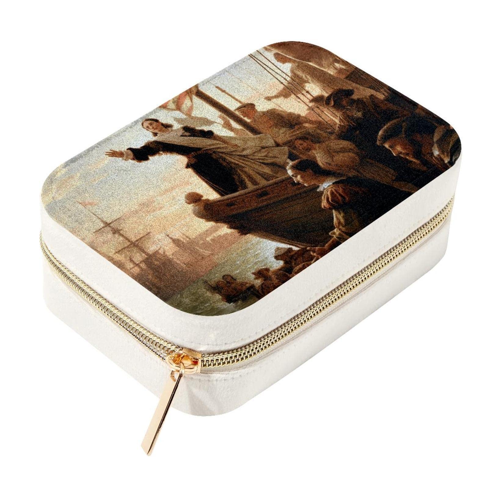 Boîte à bijoux en velours fermeture éclair métal et rangement compact