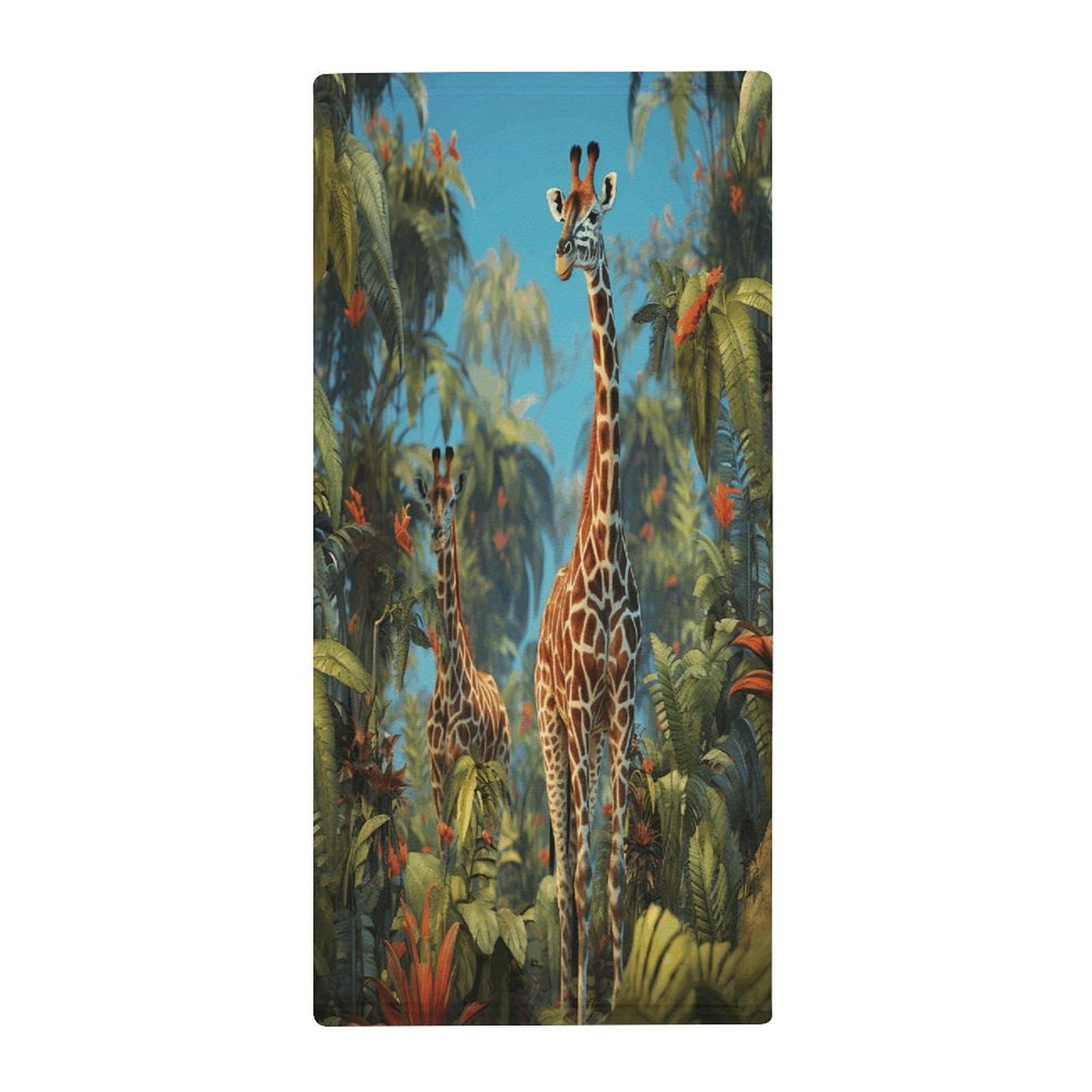 Fekiloot Style Jungle Giraffe Towels For Bathroom, Bath Towels 13.8 X 28.7 Inch, Hand Towel Multipurpose Use As Bath Fitness, Bathroom, Shower, Sports, Yoga Towel