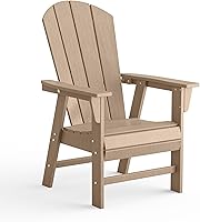 Vista 24 de Costaelm Silla Adirondack al aire libre, sillas de balcón de HDPE, silla Adirondack náutica de concha marina portside y sillas para hoguera, madera