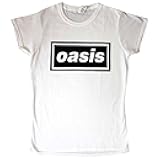 Oasis Decca Logo Ladies T-Shirt Junior Top White