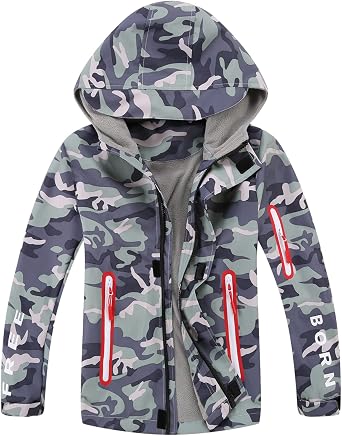 YoungSoul Boys Camo Raincoat Fleece 