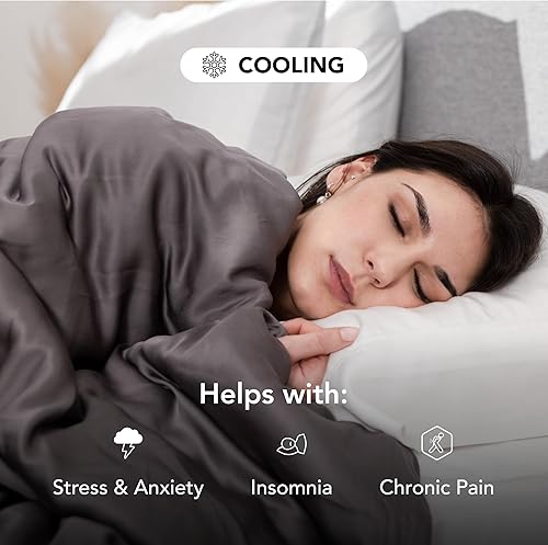 Miniatura 3 de Hush Iced 2.0 - Manta pesada refrescante  Manta pesada de lujo original  Funda 100% bambú con arena de vidrio no tóxico  Funda de edredón incluida