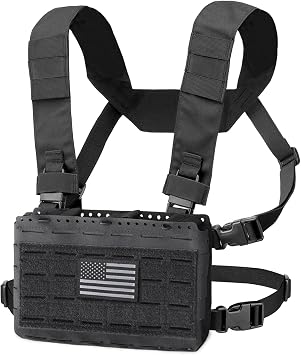 WYNEX Tactical Pouches Chest Pack Modular with Triple Magazine Insert, Molle Chest Rig Carrier