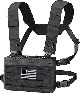 WYNEX Tactical Molle Chest Rig of Kangaroo Style, Tactical Chest Pack with Triple Mag/Zipper
