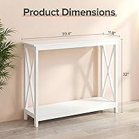 Vista 21 de ZENY Mesa consola, mesa de entrada, mesa de sofá estrecha con estantes de 2 niveles, mesa de entrada para sala de estar, entrada, pasillo, vestíbulo