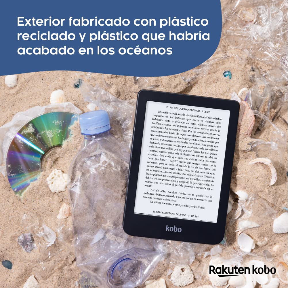 Kobo Clara 2E | eReader | Pantalla táctil antirreflejos de 6” y alta definición | Reducción de la luz azul con ComfortLight PRO | Brillo ajustable | WiFi | 16 GB de almacenamiento |