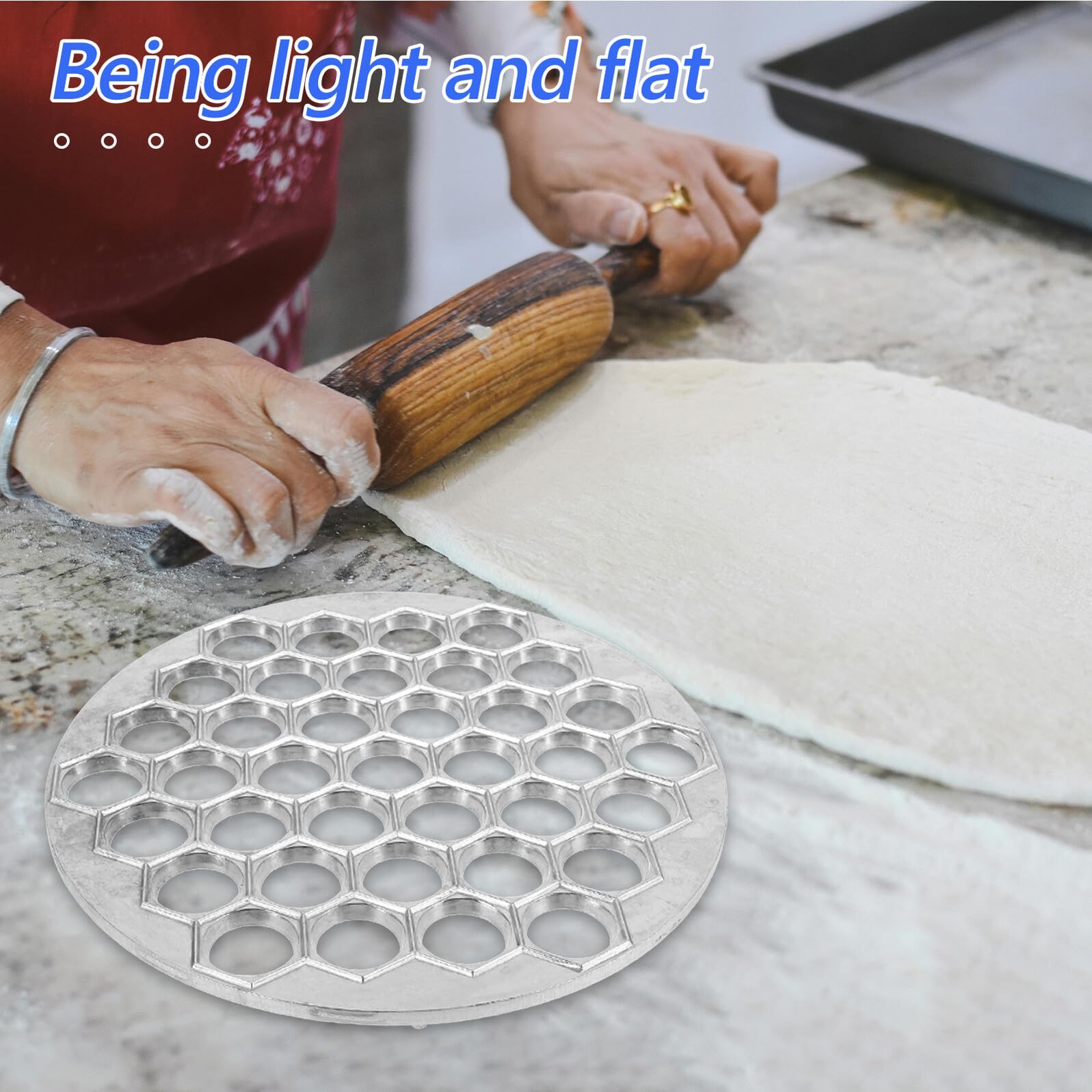 GARVALON Molde Cortador de Raviolis y Bolas de Masa Hervida, Herramienta de Cocina de Aleación Plateada, Apto para Preparar Dumplings y Albóndigas, Diseño Práctico para Limpieza Sencilla