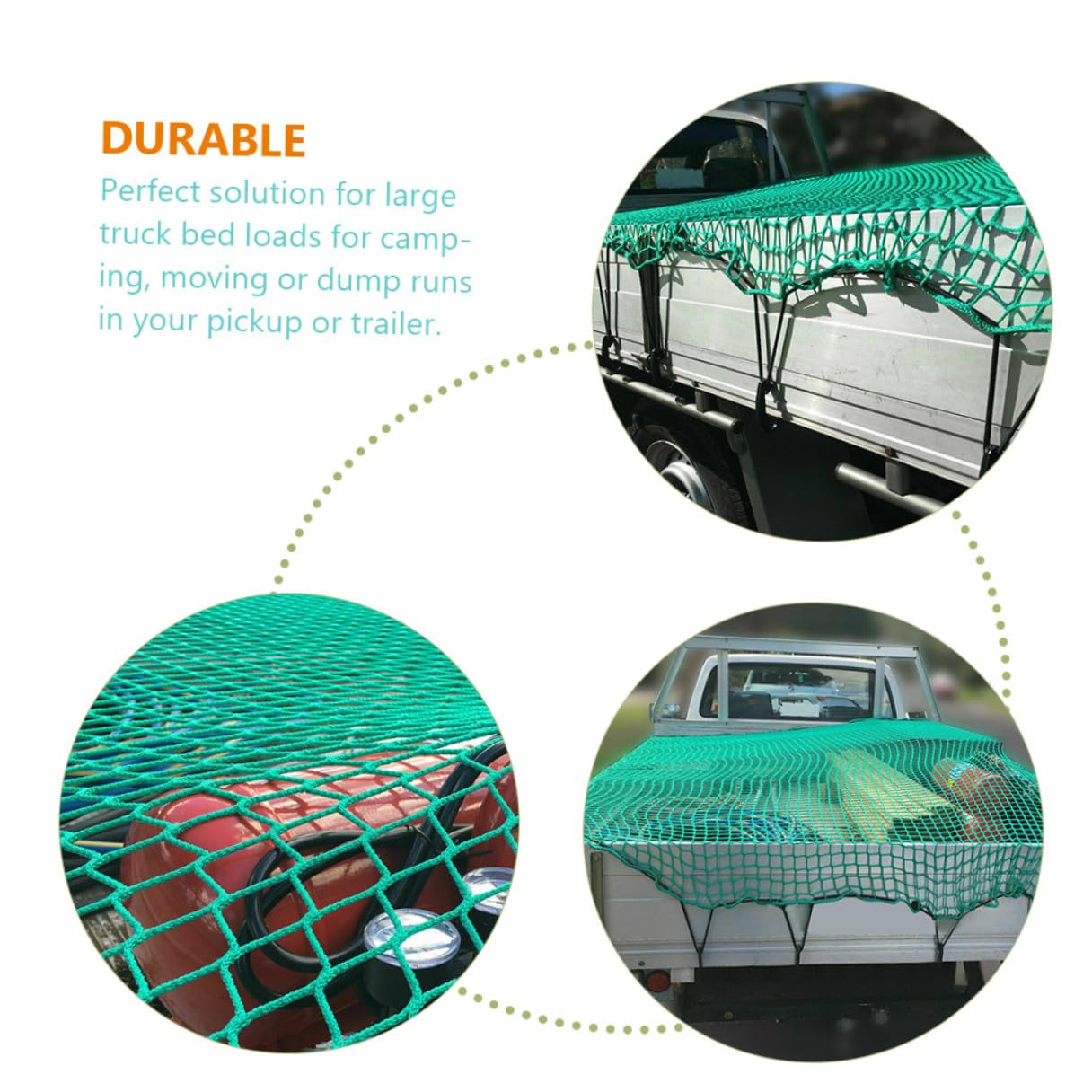 Robustes Nylon Bungee Netz für Pickup LKW Ladefläche mit Elastischem Seil und 15 Haken Abriebfestes Ladungsnetz Schützt vor Herausfallen bei Transport und Umzügen