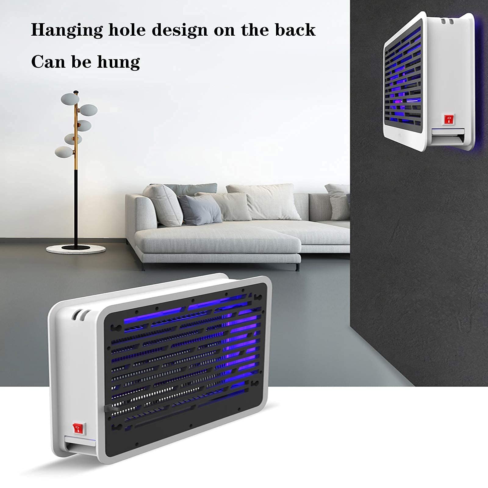 Ammazzamosche elettrico, Luce repellente, Ammazzamosche a luce UV, Lampada antizanzare per interni, Killer portatile, Ammazzamosche commerciale, Utilizzato per uccidere zanzare, mosche e falene (Bianc
