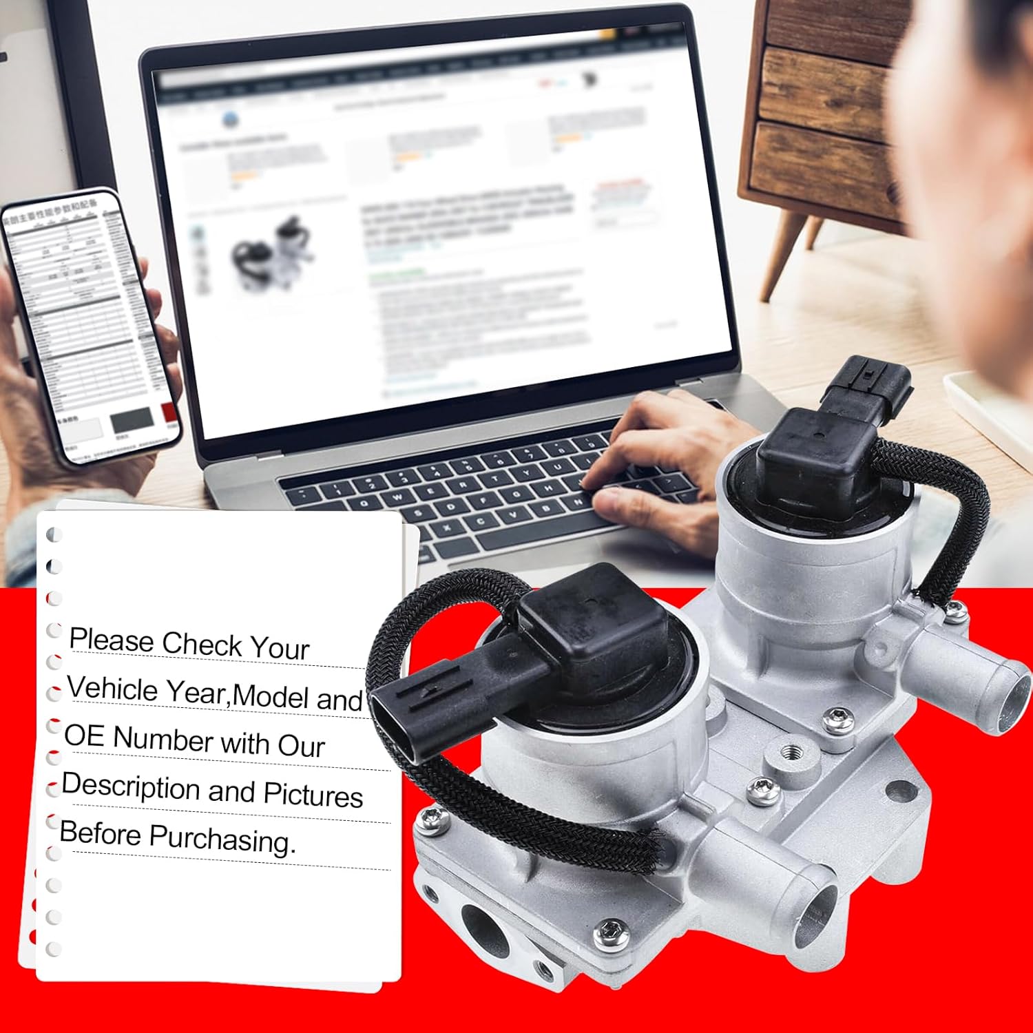 SMMS Secondary Air Injection Check Valve 911-643 Compatible with Toyota Lexus LX570 Land Cruiser Sequoia Tundra V8 5.7L - 2008-2019, Replaces OE: 25701-38064 2570138060 2570138063